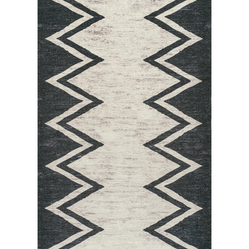 Siksak Modern Chevron Border Area Rug